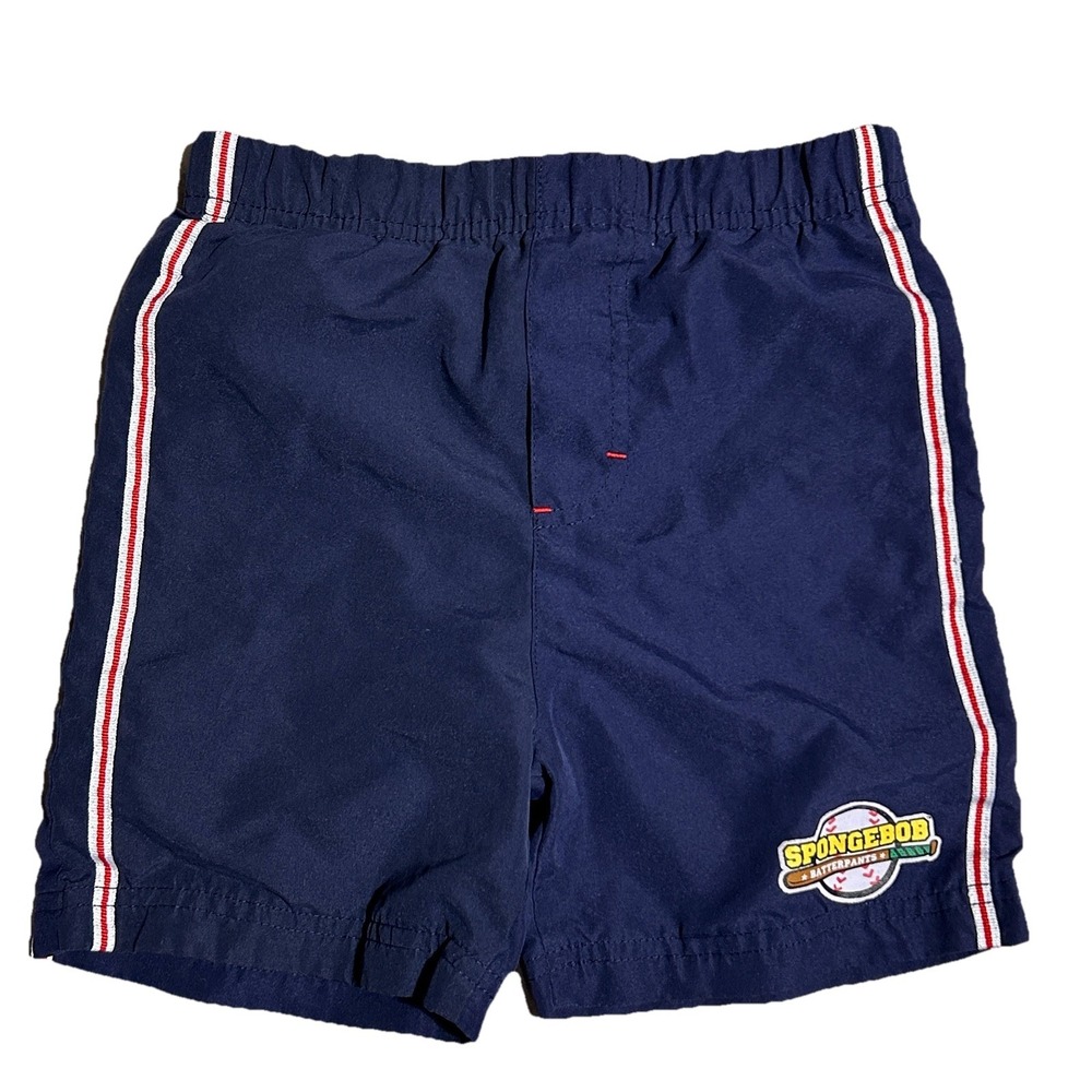 SpongeBob Youth Shorts 4T Blue Striped Baseball Batter Pants‎ Vintage